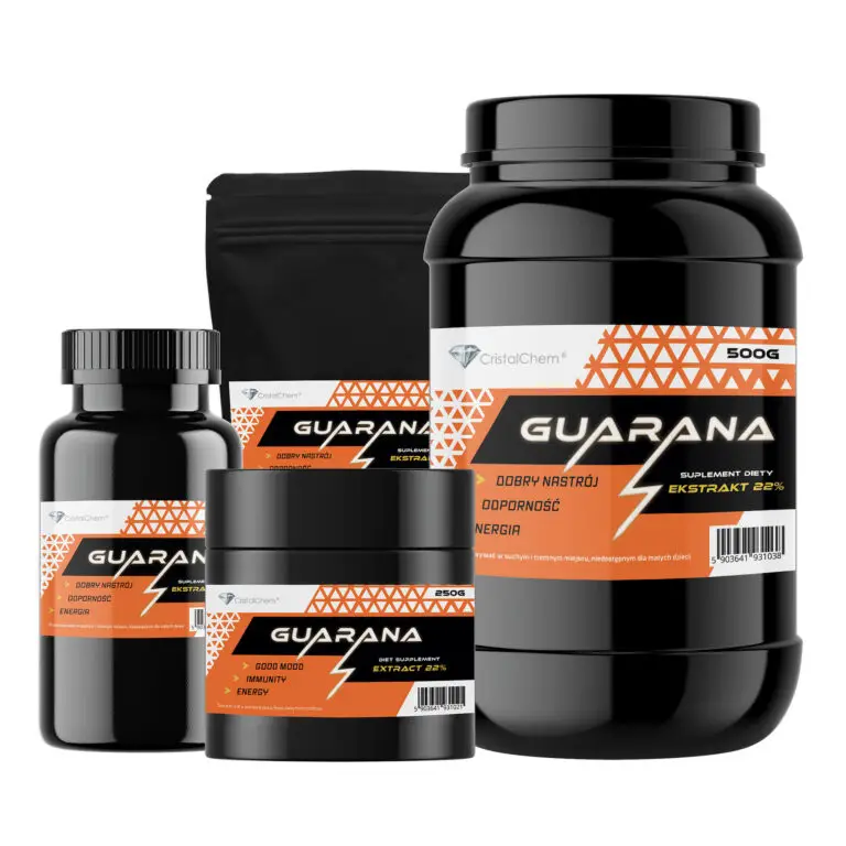 Etykieta produktu Guarana 5x1000G marki CristalChem na białym tle