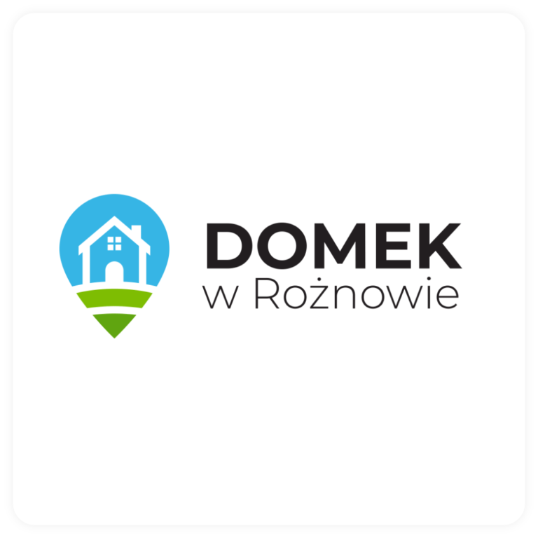 Logo Domek w Rożnowie z elementami graficznymi na białym tle