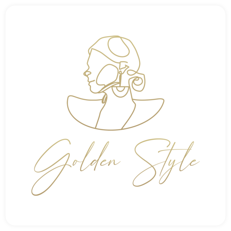 Logo Golden Style w złotych i czarnych kolorach na białym tle