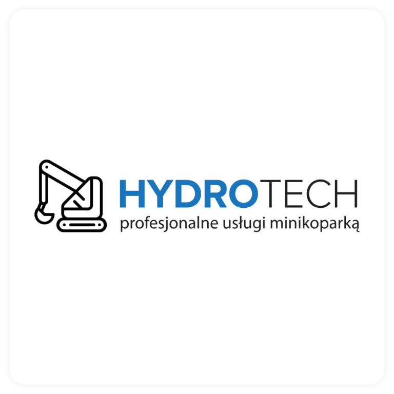 Logo firmy Hydrotech w nowoczesnym stylu na białym tle