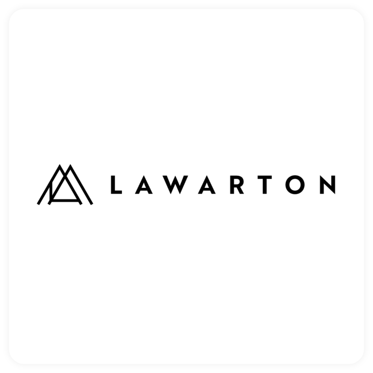 Logo firmy Lawarton w nowoczesnym stylu na białym tle
