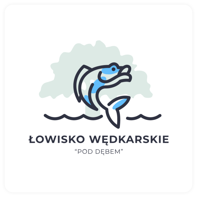 Logo Lowisko pod dębem z naturalnym motywem drzewa i zielonymi akcentami