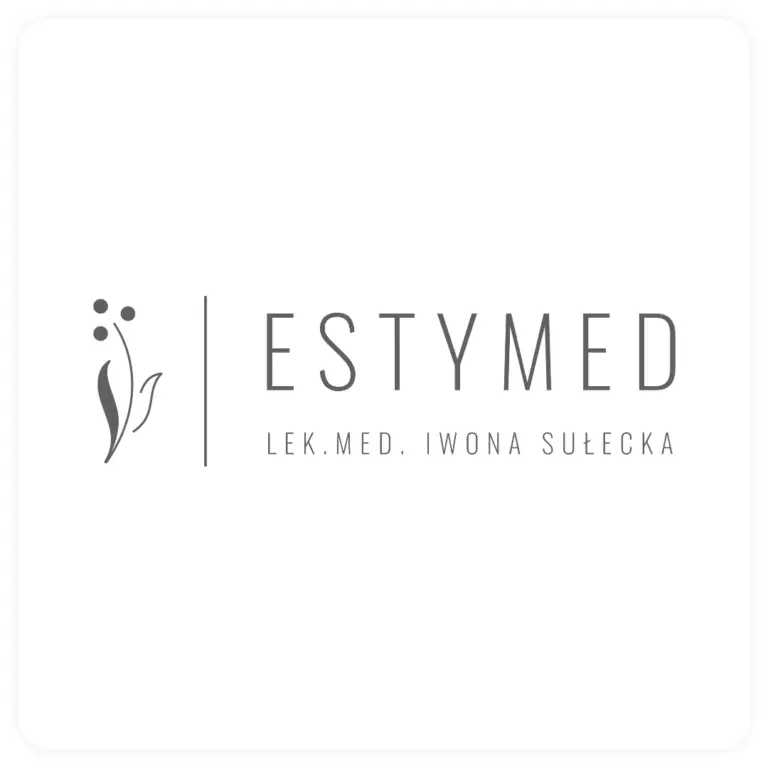 Logo Estymed w nowoczesnym stylu na białym tle