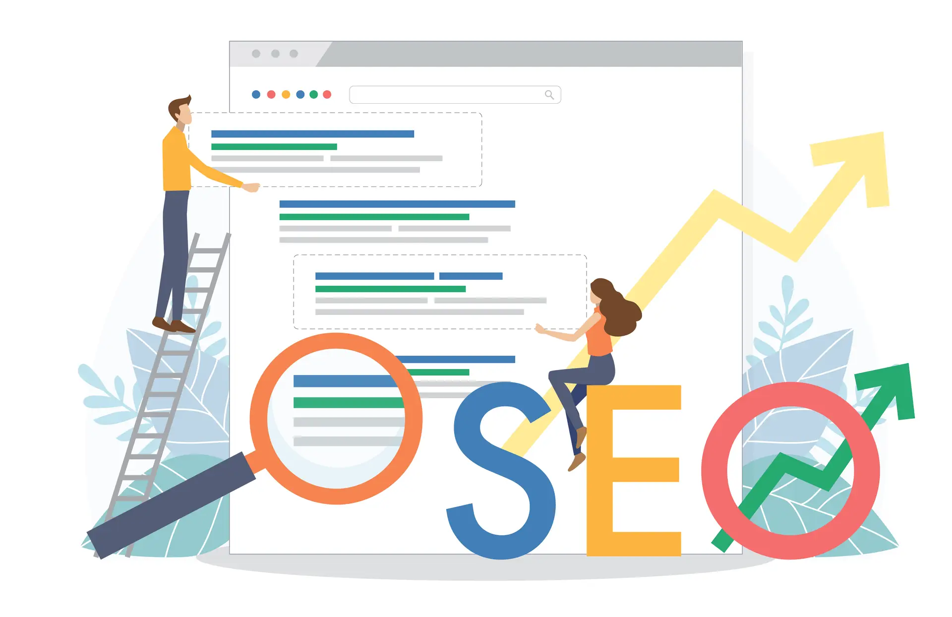 Schemat ilustrujący zasady pozycjonowania w Google na stronie SMART Agency