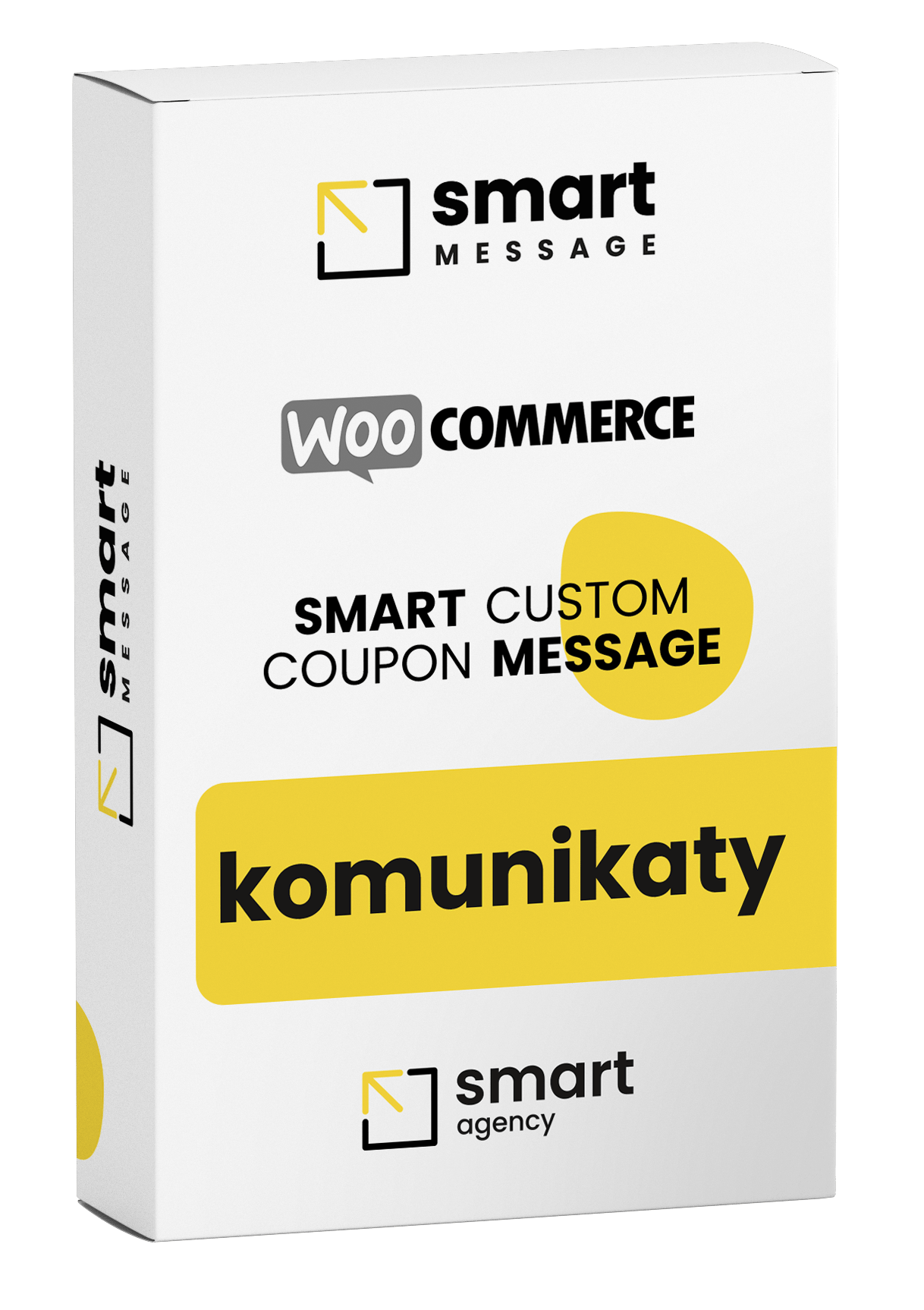 Zrzut ekranu wtyczki SMART Agency pokazujący personalizowane komunikaty o dodaniu kodu rabatowego w WooCommerce