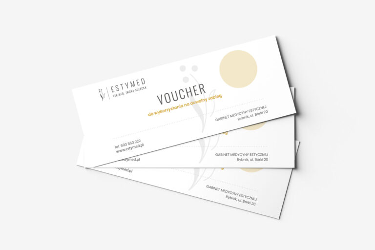 Voucher Estymed z eleganckim designem na jasnym tle