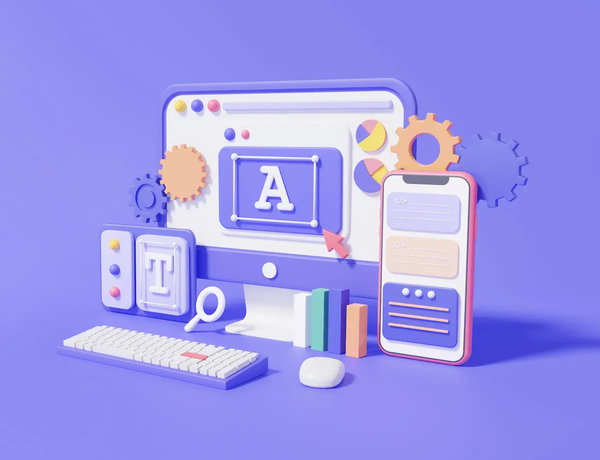 Schemat poprawy user experience na stronie internetowej z elementami nawigacji i designu SMART Agency