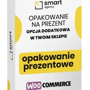 Eleganckie smart opakowanie prezentowe w minimalistycznym stylu dostępne w WooCommerce SMART Agency