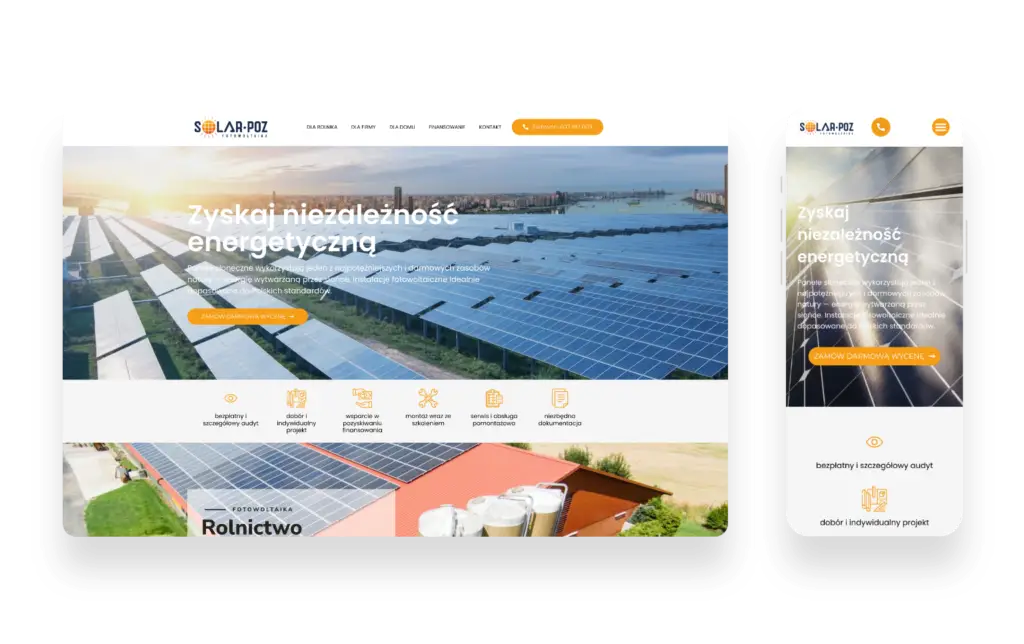 Panele fotowoltaiczne Solar-Poz na dachu budynku w słoneczny dzień