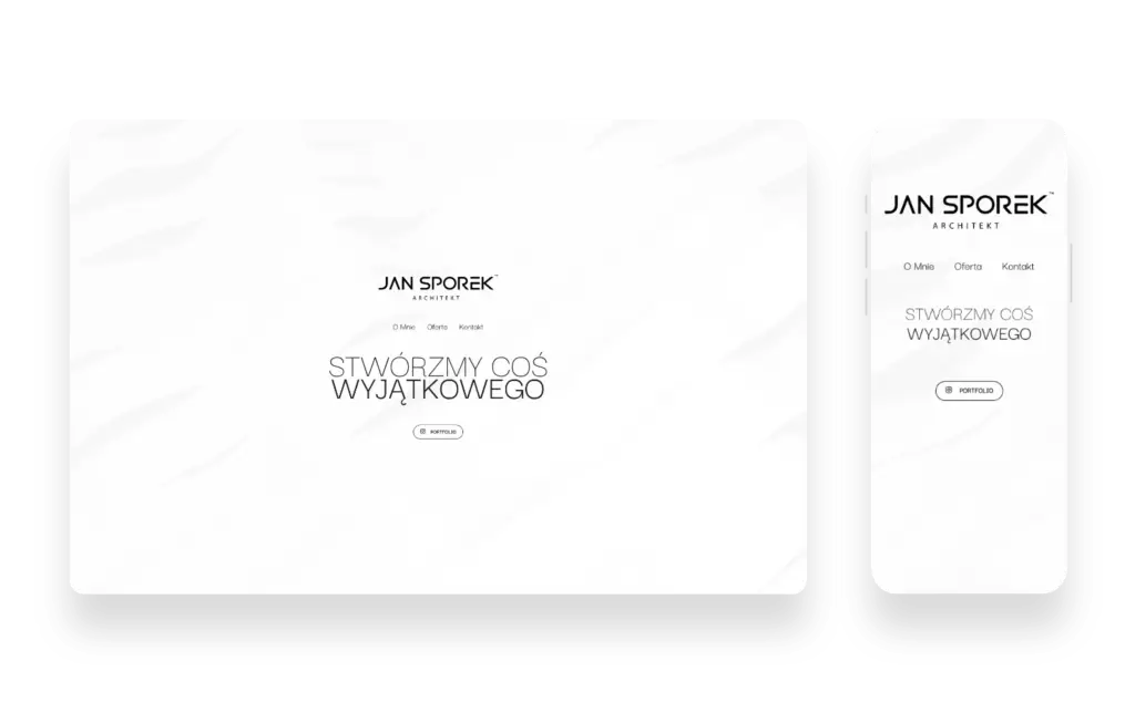 Strona internetowa JAN Sporek Architekt z nowoczesnym UX/UI i galerią projektów architektonicznych