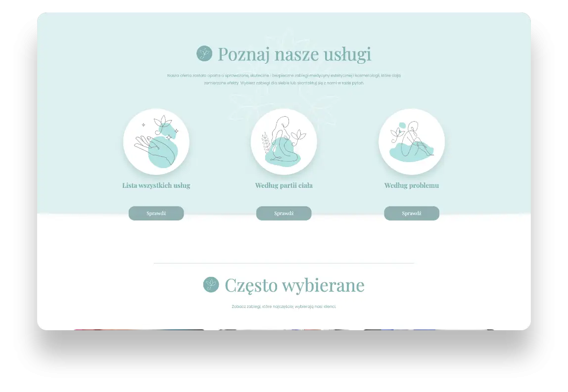 Strona internetowa Kliniki Wieczorek w Opolu prezentująca medycynę estetyczną i kosmetologię premium
