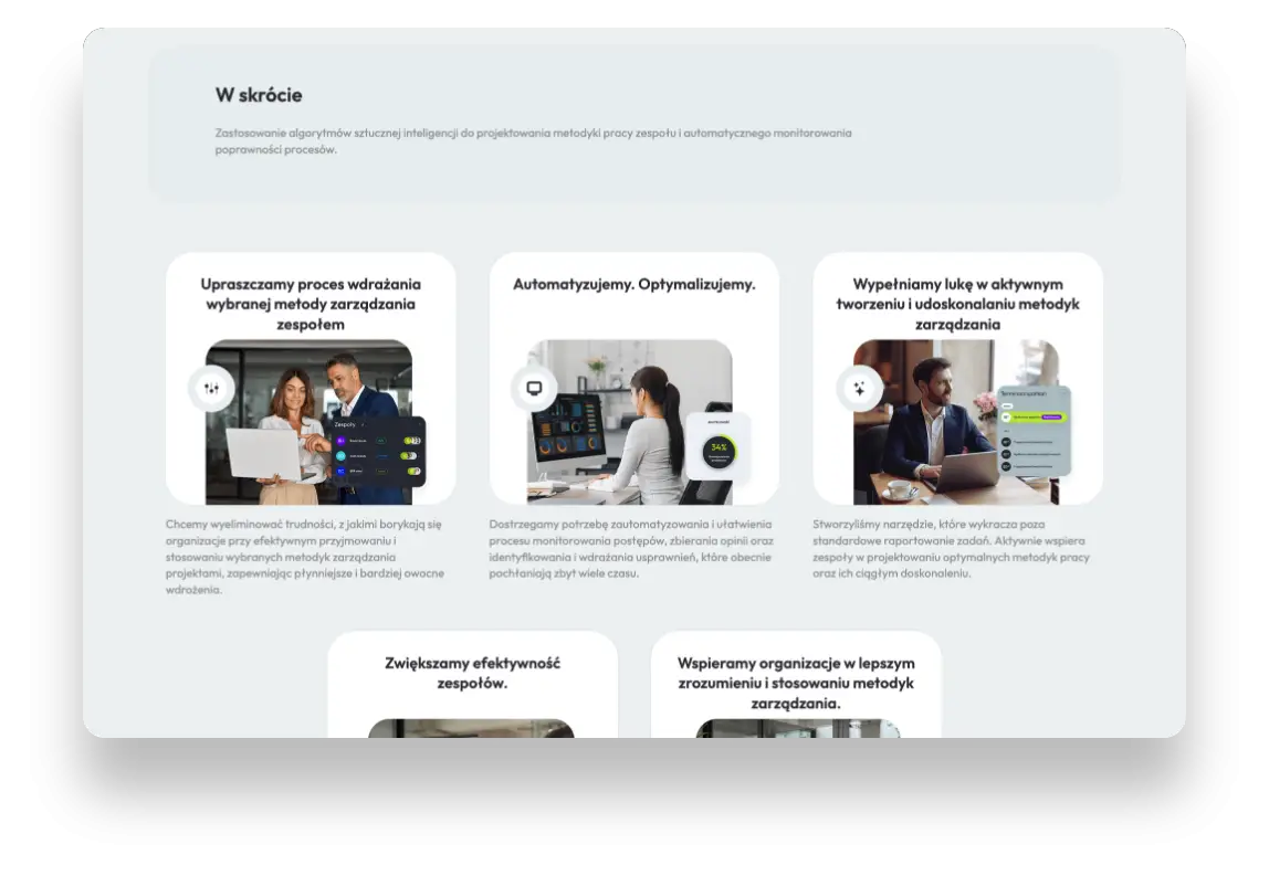 Nowoczesny projekt strony internetowej Goalify z elementami animacji i intuicyjnym układem UX/UI autorstwa SMART Agency