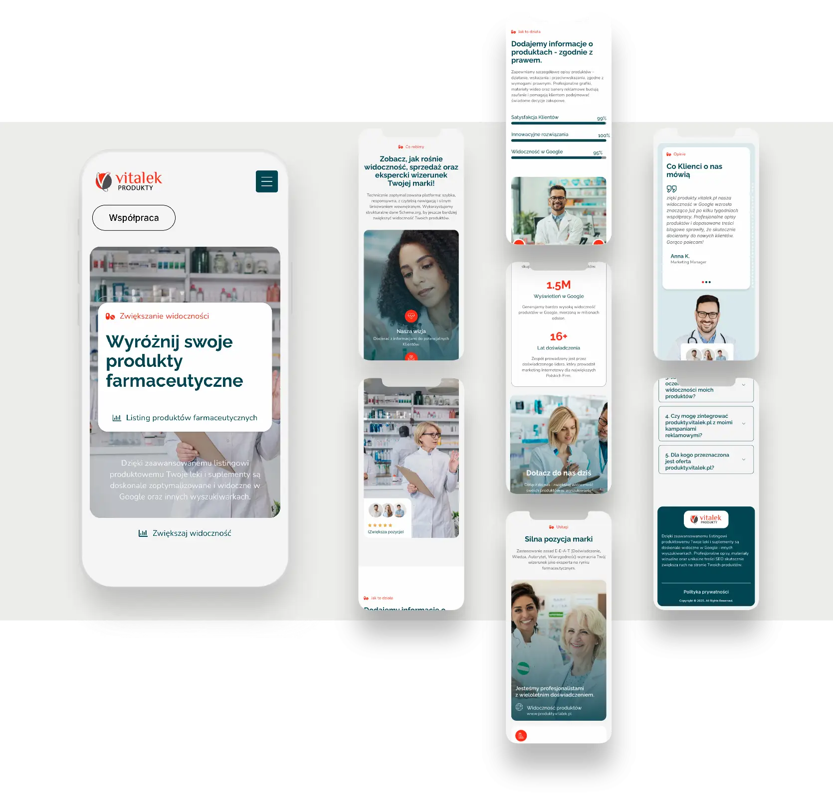 Projekt strony internetowej Vitalek Produkty z nowoczesnym designem i czytelną prezentacją usług farmaceutycznych