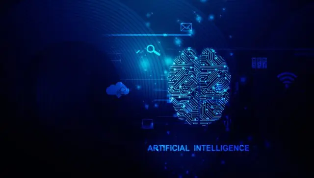 Ilustracja przedstawiająca rozwój sztucznej inteligencji w biznesie i marketingu w 2026 roku