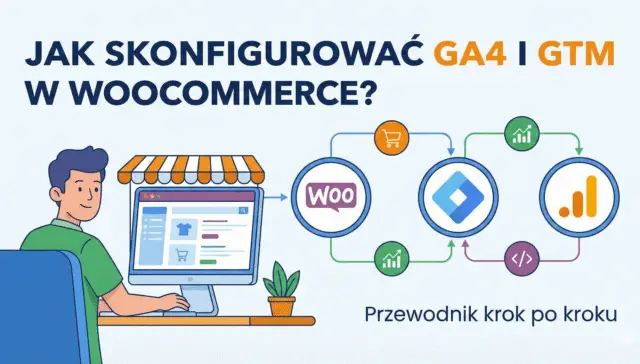 Zrzut ekranu konfiguracji Google Tag Manager i Google Analytics 4 dla WooCommerce na stronie SMART Agency