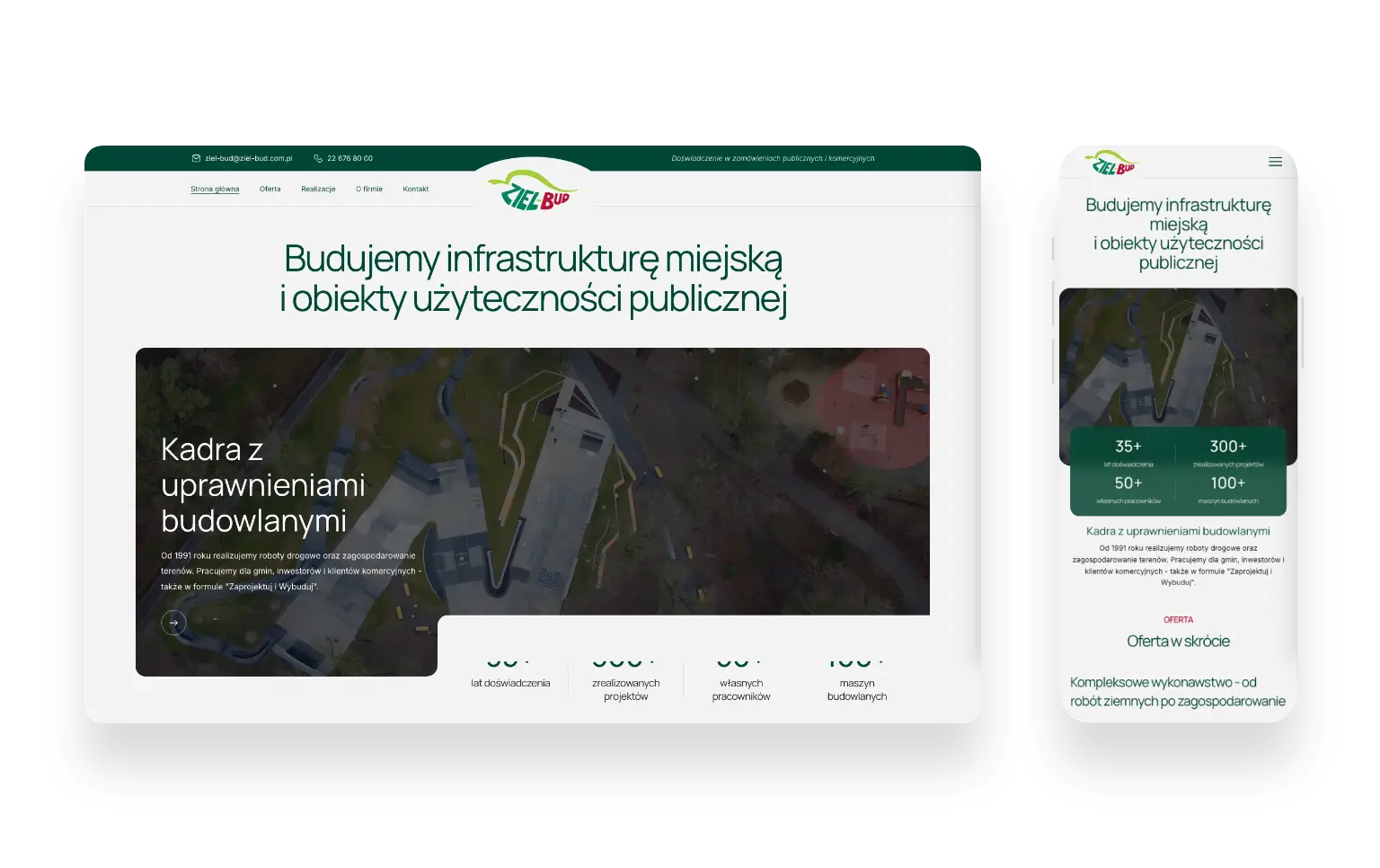 Nowoczesna strona internetowa dla firmy budowlanej zaprojektowana przez SMART Agency
