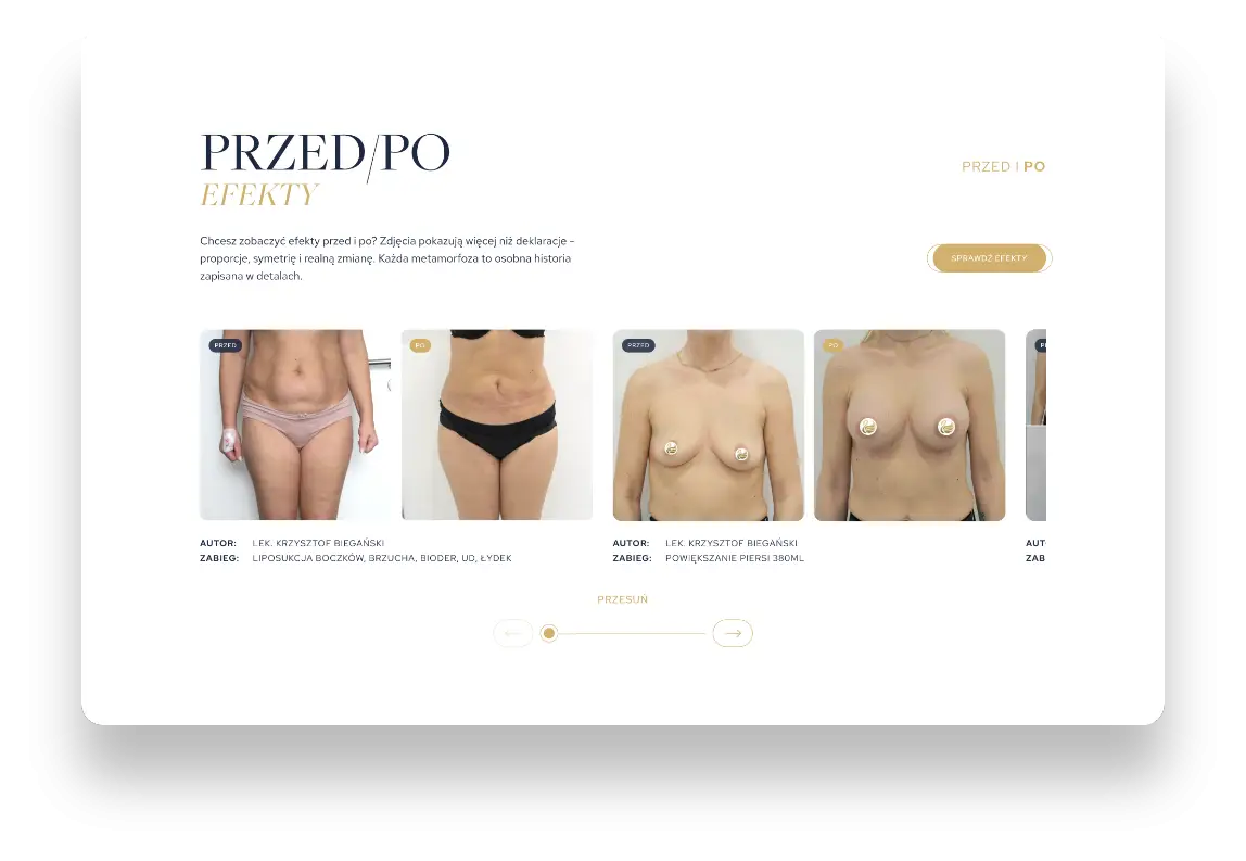 Nowoczesna strona internetowa dr Biegańskiego chirurga plastycznego z Poznania w profesjonalnym medycznym stylu