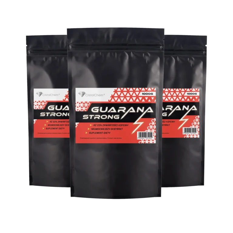 Etykieta produktu Guarana CristalChem w opakowaniu 3x1000 gramów