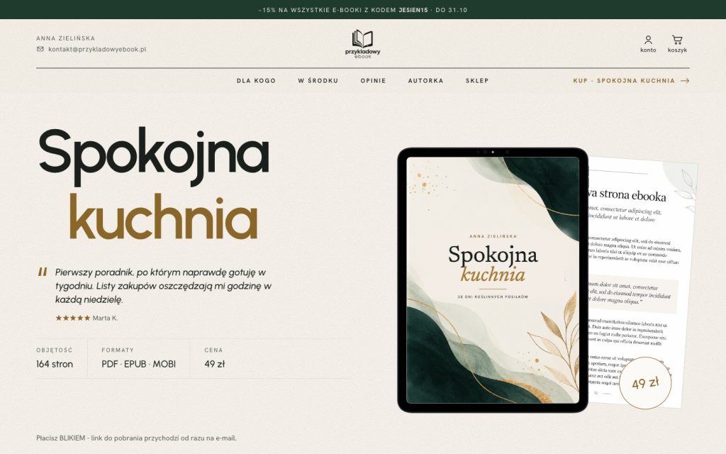 Sklep z e-bookami - wariant A Editorial
